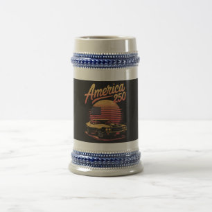 Caneca De Cerveja América 250 pôr do sol retrô EUA