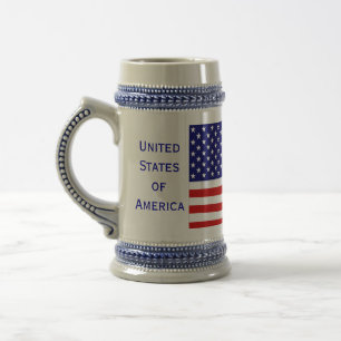 Caneca de cerveja americana da cerveja da bandeira
