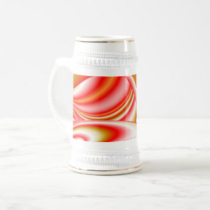 Caneca De Cerveja Amor e Abstrato 3D Rainbowart Dourado