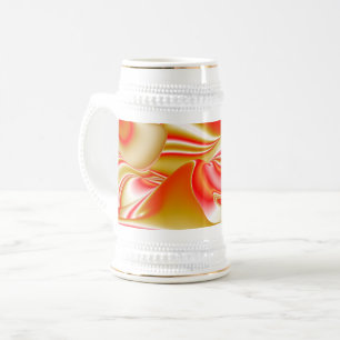 Caneca De Cerveja Amor e Abstrato 3D Rainbowart Dourado