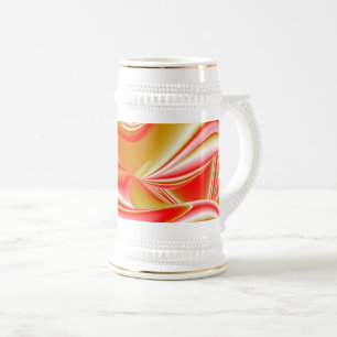 Caneca De Cerveja Amor e Abstrato 3D Rainbowart Dourado