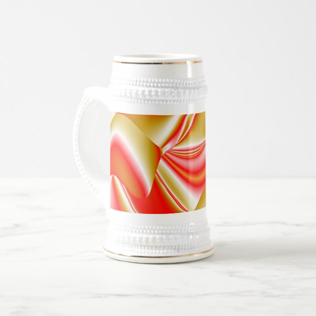 Caneca De Cerveja Amor e Abstrato 3D Rainbowart Dourado (Frente Esquerda)