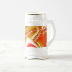 Caneca De Cerveja Amor e Abstrato 3D Rainbowart Dourado