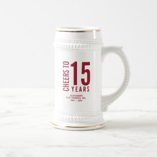 Caneca De Cerveja Anima-se a 15 anos de aniversário de negócios