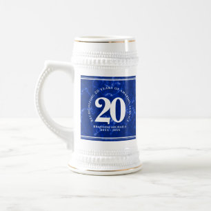 Caneca De Cerveja Aniversário de Trabalho 20 anos do Elegante Blue M