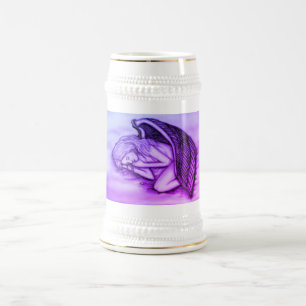 Caneca De Cerveja Anjo dormindo nas nuvens do céu