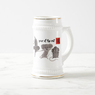 Caneca De Cerveja Ano Chinês do Rato  Ano Personalizado