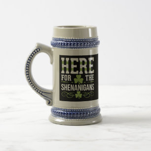 Caneca De Cerveja Aqui Para As Travessuras Irlandês Irlanda St. Patr