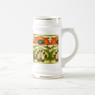 CANECA DE CERVEJA ART NOUVEAU ESSIBILIZOU A MASSA VERMELHA VERDE VER