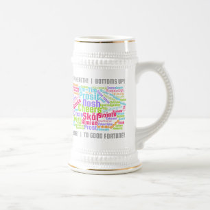 Caneca De Cerveja Arte Colorida Anima em Muitas Línguas