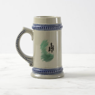 Caneca De Cerveja arte de árvore verde escandinava simples menta mod