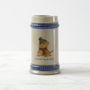 Caneca De Cerveja Arte de Dragão Barbudo Goblin de Lanche Certificad