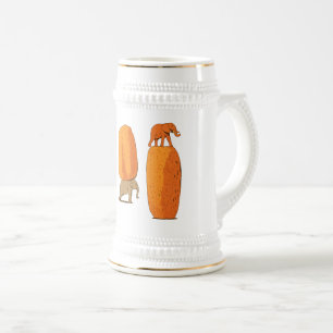 Caneca De Cerveja Arte de Equilíbrio de Elefante Colorido