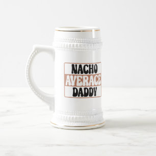 Caneca De Cerveja Arte de palavra divertida de Nacho média Papai
