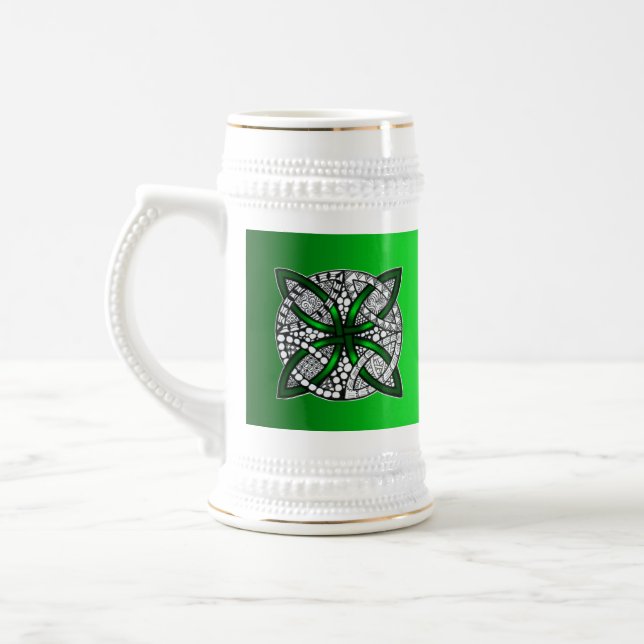 Caneca De Cerveja Arte Original do Nó Celular Verde (Esquerda)