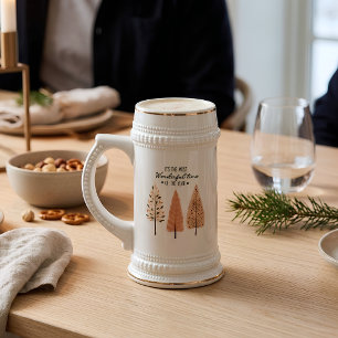 Caneca De Cerveja Árvore de Natal de Pinheiro Moderno Escandinava