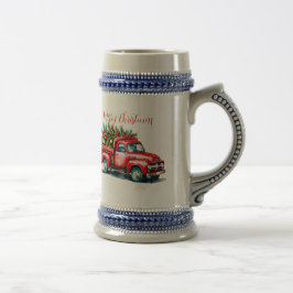 Caneca De Cerveja Árvore de Natal Vintage Red Truck