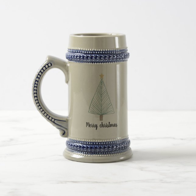 Caneca De Cerveja Árvore moderna de natal (Esquerda)