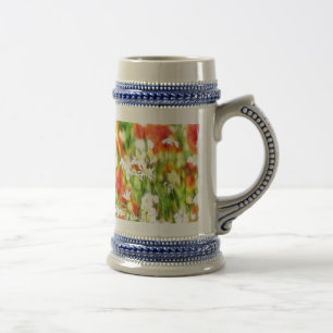 Caneca De Cerveja As Cores De Primavera Em Uma Aquarela De Dia Úmido