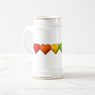 Caneca De Cerveja As glifos em forma de coração 3D brilhantes da Sli