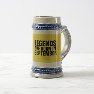 Caneca De Cerveja AS LENDAS SÃO NASCERES EM SETEMBRO DE MOLHOS E can