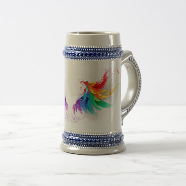 Caneca De Cerveja Asas Fluffy Rainbow (Frente Esquerda)