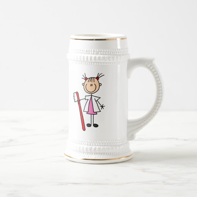 Caneca De Cerveja Assistente Dentária Com Escova de Dentes (Direita)
