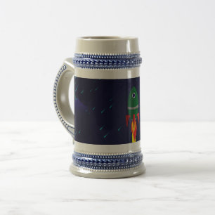 Caneca De Cerveja Astronauta da astronauta da espaçonave do foguete