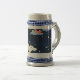 Caneca De Cerveja Astronomia em papel padrão celestial