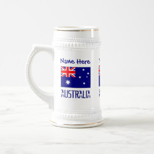 Caneca De Cerveja Austrália - Sinalizador Azul Personalizado