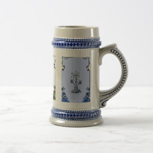Caneca De Cerveja Azul customizável do aniversário