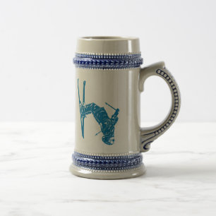 Caneca De Cerveja Azul-Esquiador