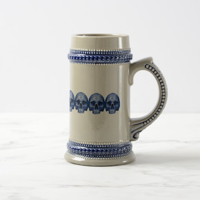 Caneca de cerveja azul pequena do crânio (Direita)