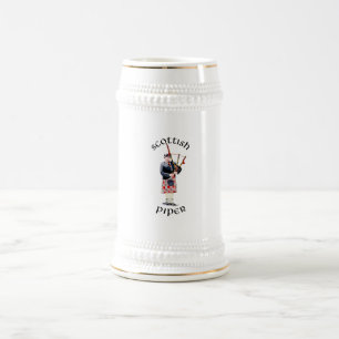 Caneca De Cerveja Bagpipe Player em Red Kilt