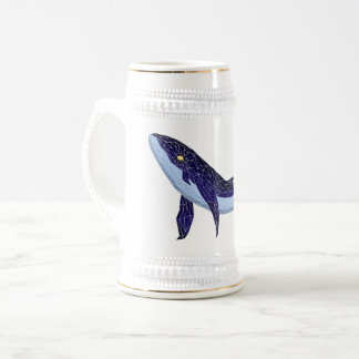 Caneca De Cerveja Baleia azul de vidro - Blue Glass Whale