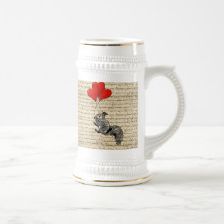Caneca De Cerveja Balões do esquilo e do coração