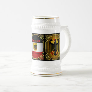 Caneca De Cerveja Bandeira alemã, águia negra, Alemanha Für Immer 3