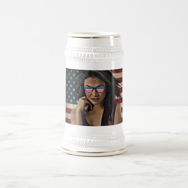 Caneca De Cerveja Bandeira Americana Incomodada (Centro)