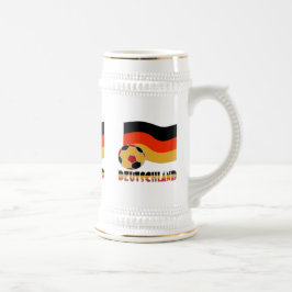 Caneca De Cerveja Bandeira da Alemanha com Bola de Futebol Borda Cin