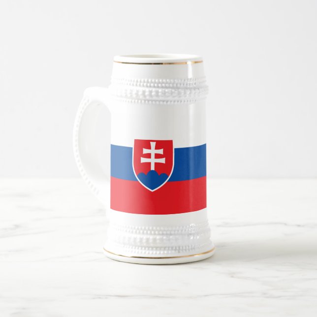 Caneca De Cerveja Bandeira da Eslováquia (Frente Esquerda)
