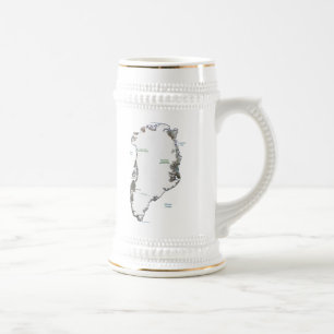 Caneca De Cerveja Bandeira da Groelândia ~ Mapa Mug