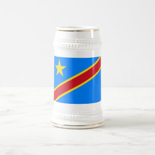 Caneca De Cerveja Bandeira da Kinshasa do Congo