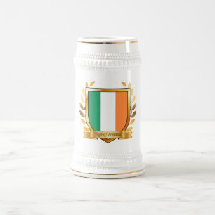 Caneca De Cerveja Bandeira da República da Irlanda Escudo