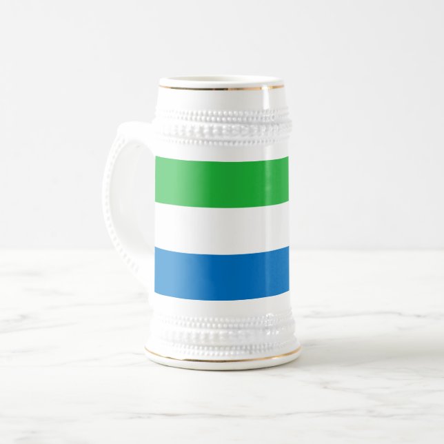 Caneca De Cerveja Bandeira da Serra Leoa (Frente Esquerda)