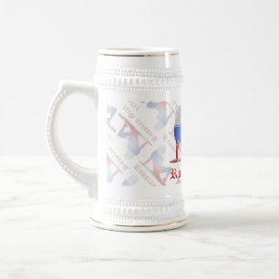 Caneca De Cerveja Bandeira da silhueta da menina do russo