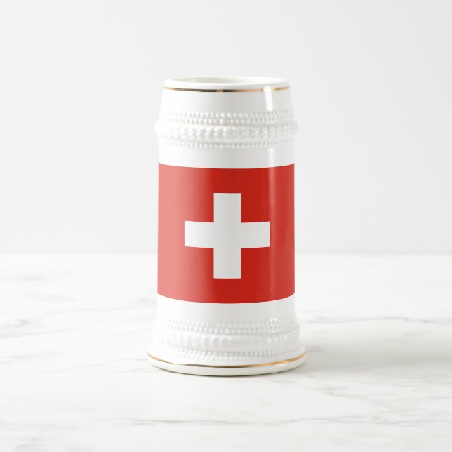 Caneca De Cerveja Bandeira da Suíça (Centro)