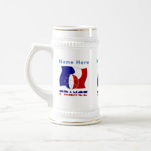 Caneca De Cerveja Bandeira de Bola de Futebol Francesa Personalizada