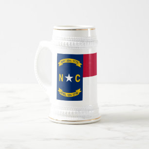 CANECA DE CERVEJA BANDEIRA DE CAROLINA DO NORTE