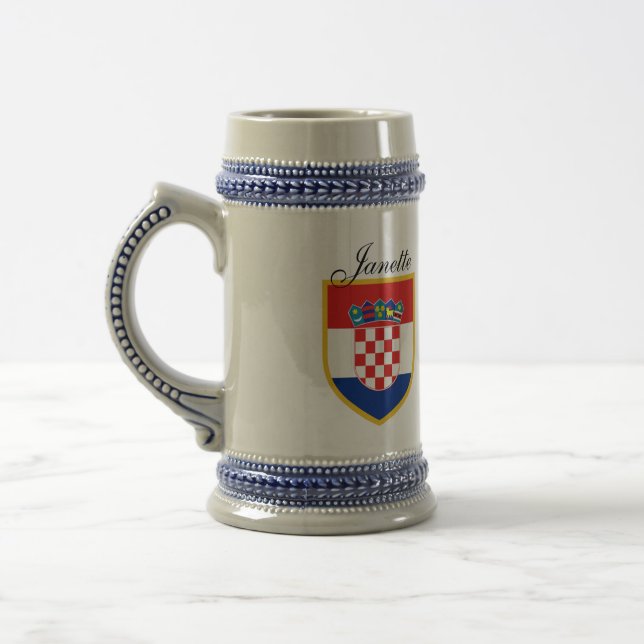 Caneca De Cerveja Bandeira de Croatia personalizada (Esquerda)