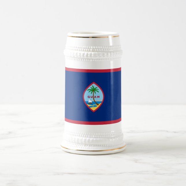 Caneca De Cerveja Bandeira de Guam (Centro)
